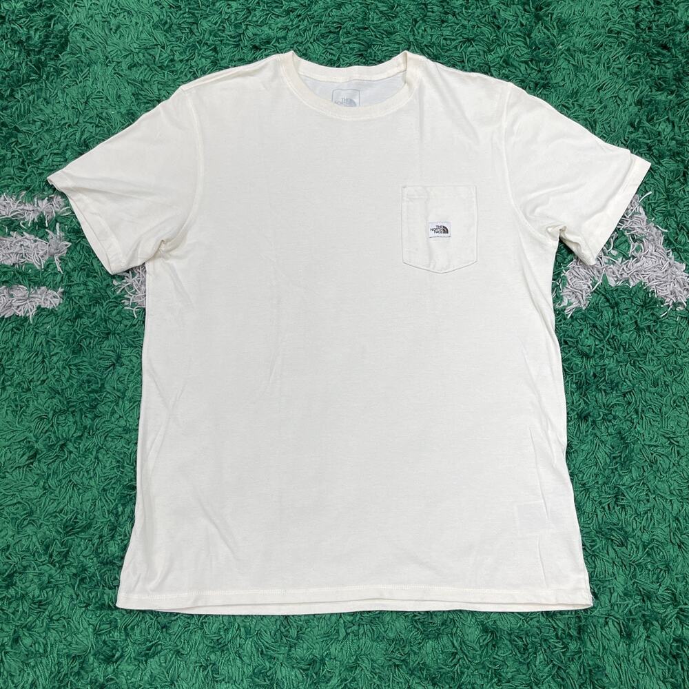 The North Face TNF Cream Pocket Tee T Shirt size Large L B12